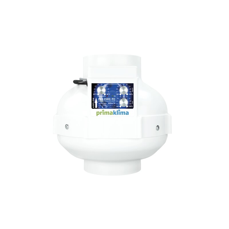 Prima Klima EC Ventilator 125mm leistungsstarker Abluftventilator