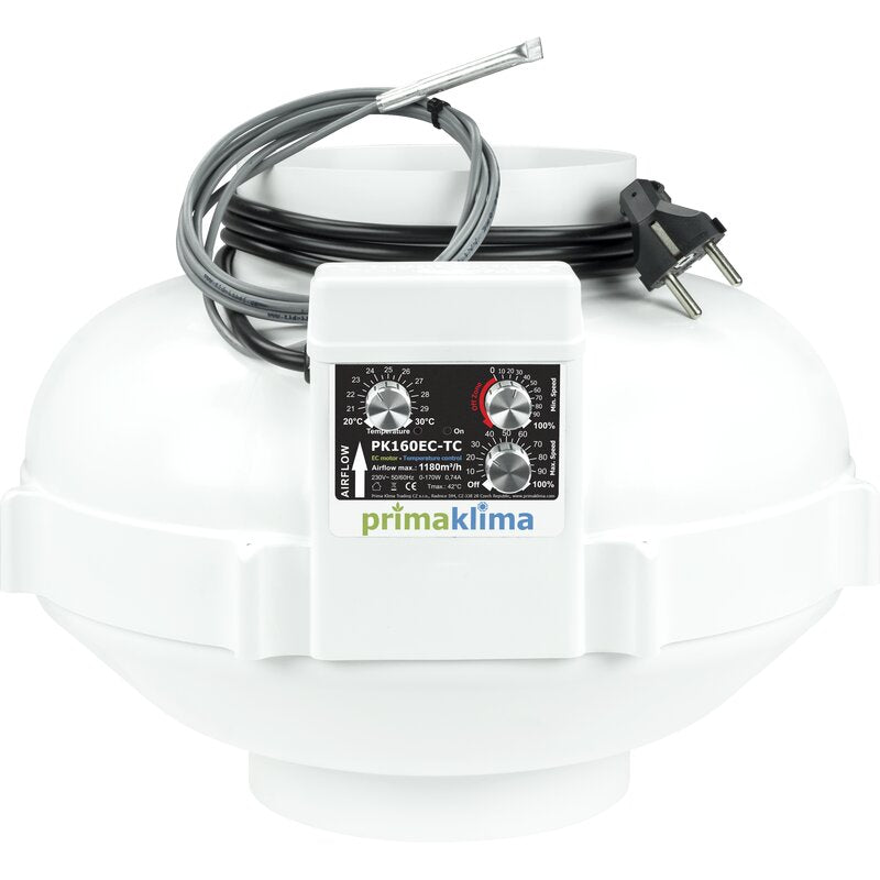 Prima Klima EC Ventilator 160mm 1180m³/h Temp./ Speed Controlled